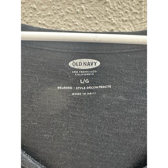 Old Navy Womens Top Size Large Black V-Neck Long Sleeve Relaxed Style - Picture 3 of 9